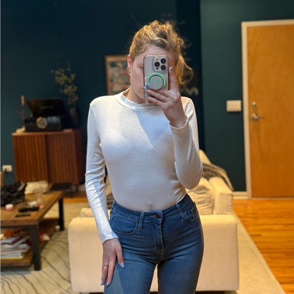 Ted Baker Tops - Ted Baker Shimmering White Long Sleeve Top